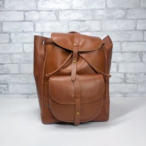Madewell The Transport Rucksack C0930 English Saddle Brown Leather backpack New